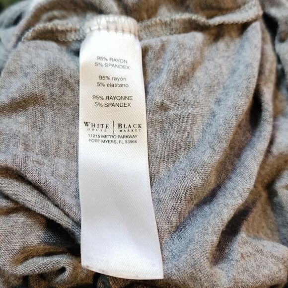 White house black market xs top long sleeve vneck tee grey - Picture 6 of 6